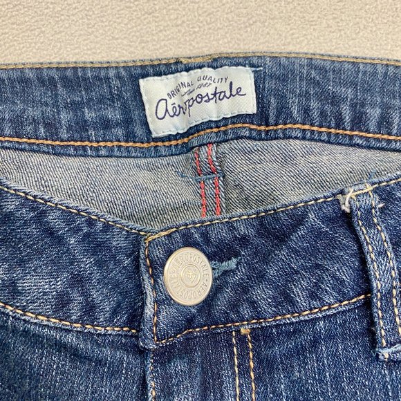 Aeropostale Capri Bayla Skinny Jeans Distressed Button Pocket Womens Size 9/10 - Picture 5 of 6